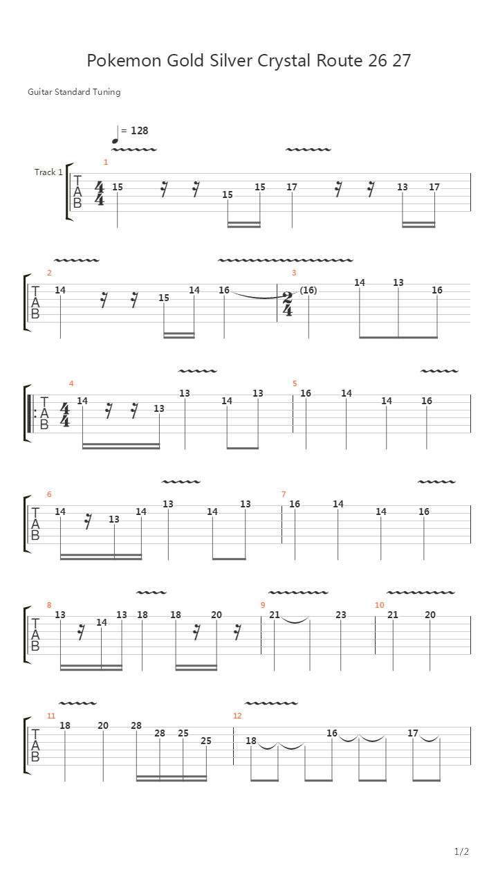 口袋妖怪 - Route 26 27吉他谱