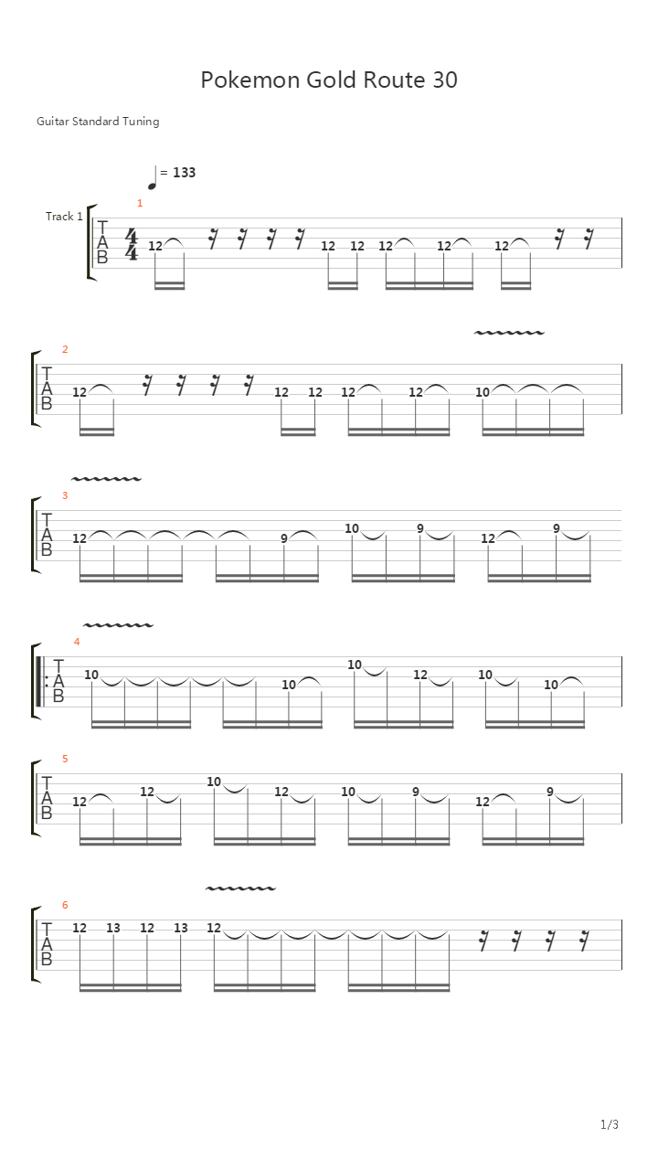 口袋妖怪 - Route 30吉他谱