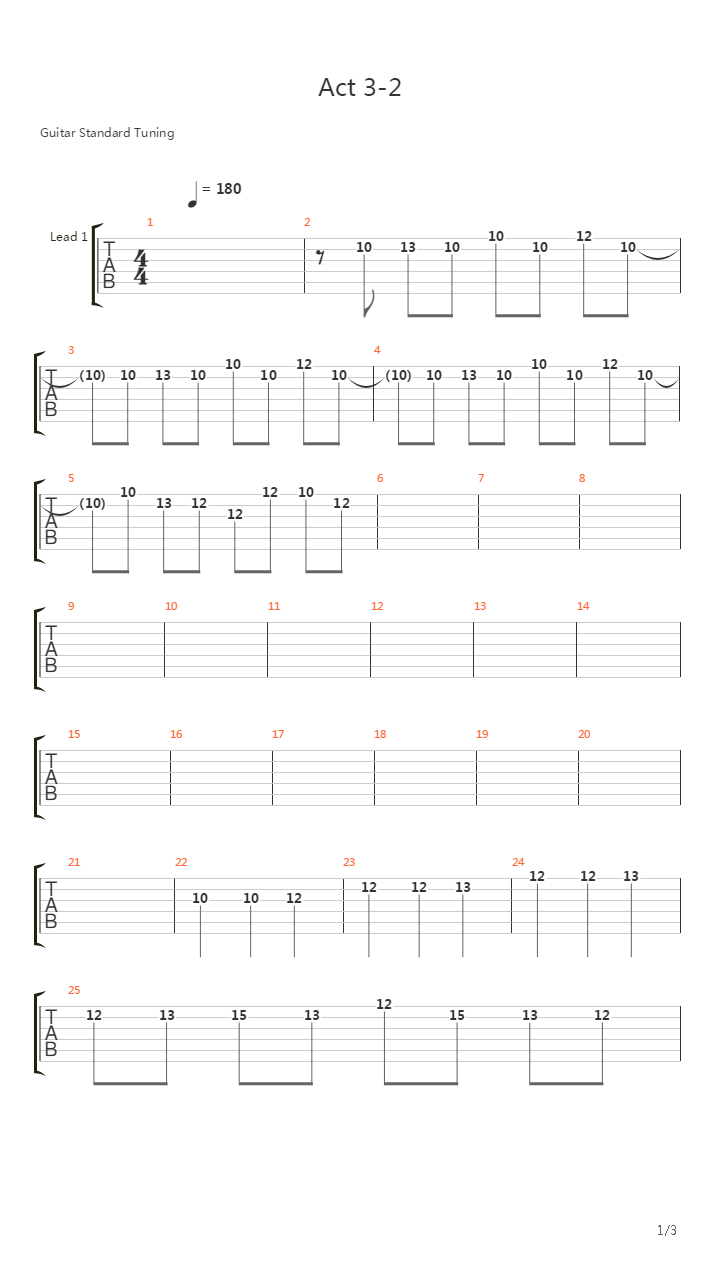 忍者龙剑传2 - Act 3 Stage 28207吉他谱