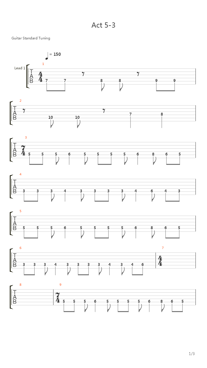 忍者龙剑传2 - Act 5 Stage 3吉他谱