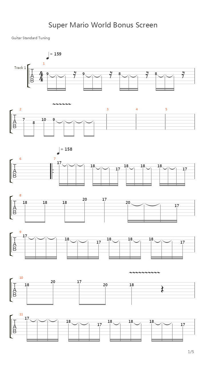 Super Mario World(超级马里奥世界) - Bonus Screen吉他谱