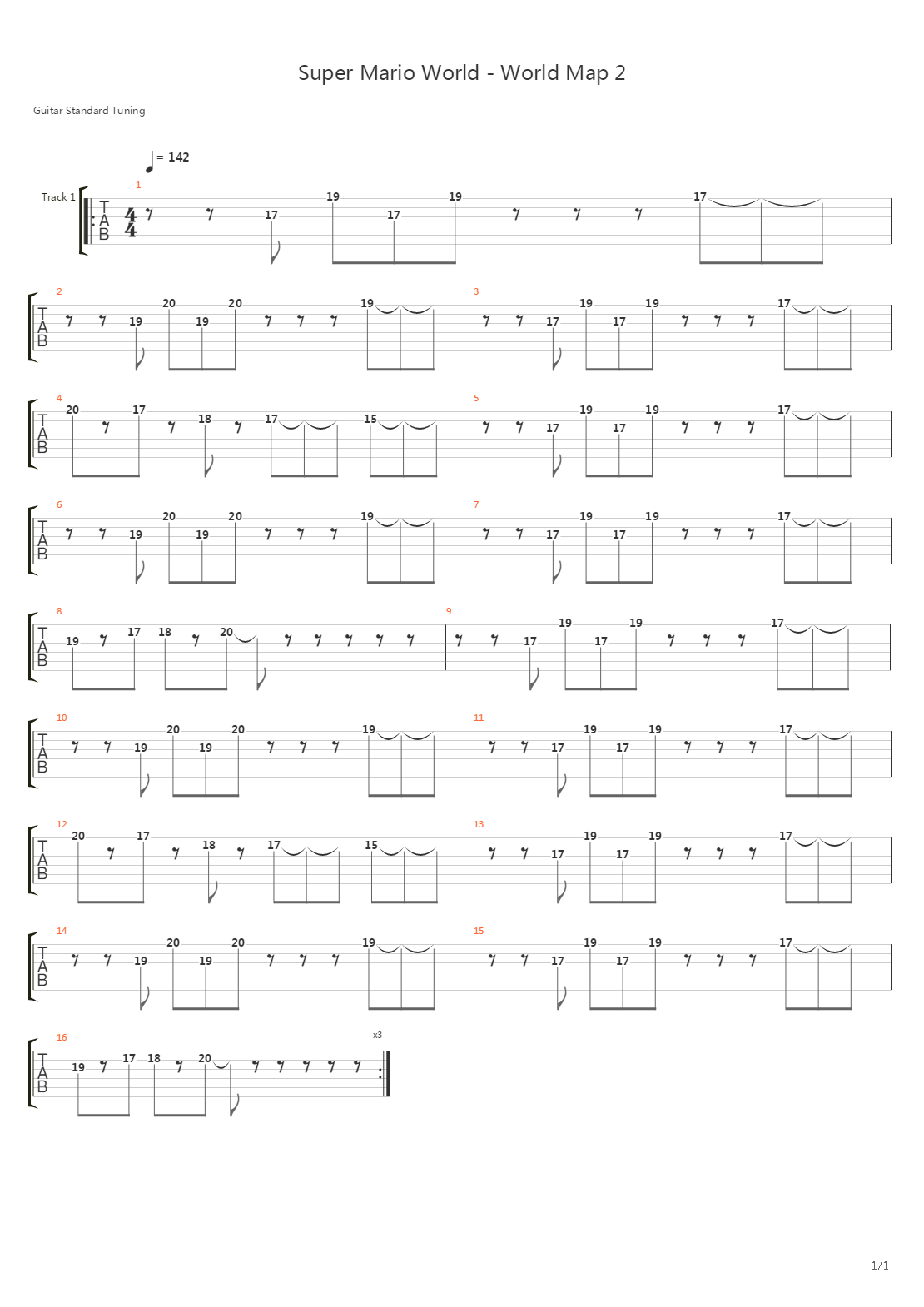 Super Mario World(超级马里奥世界) - World Map 2吉他谱
