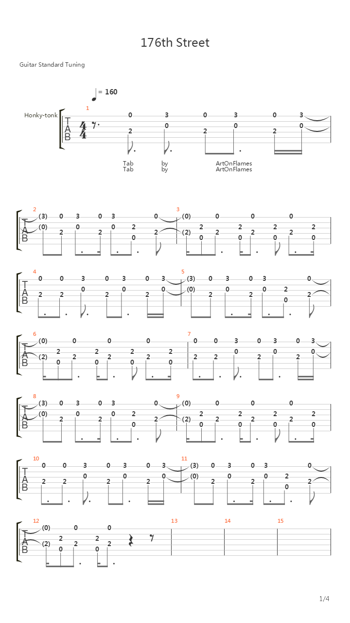 拳皇99(KOF99) - 176th Street吉他谱