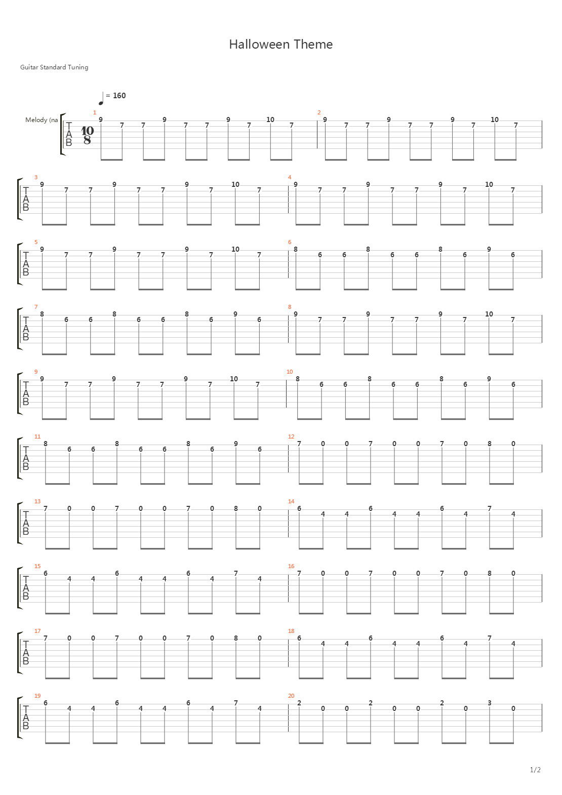 Halloween Theme吉他谱