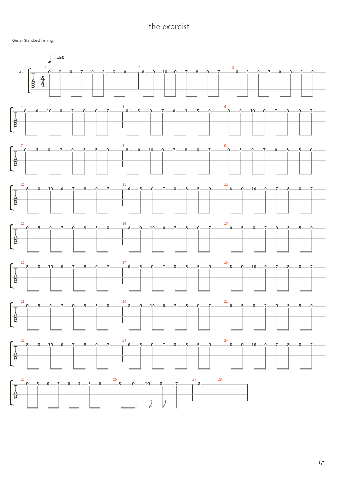 The Exorcist(《驱魔人》主题曲)吉他谱