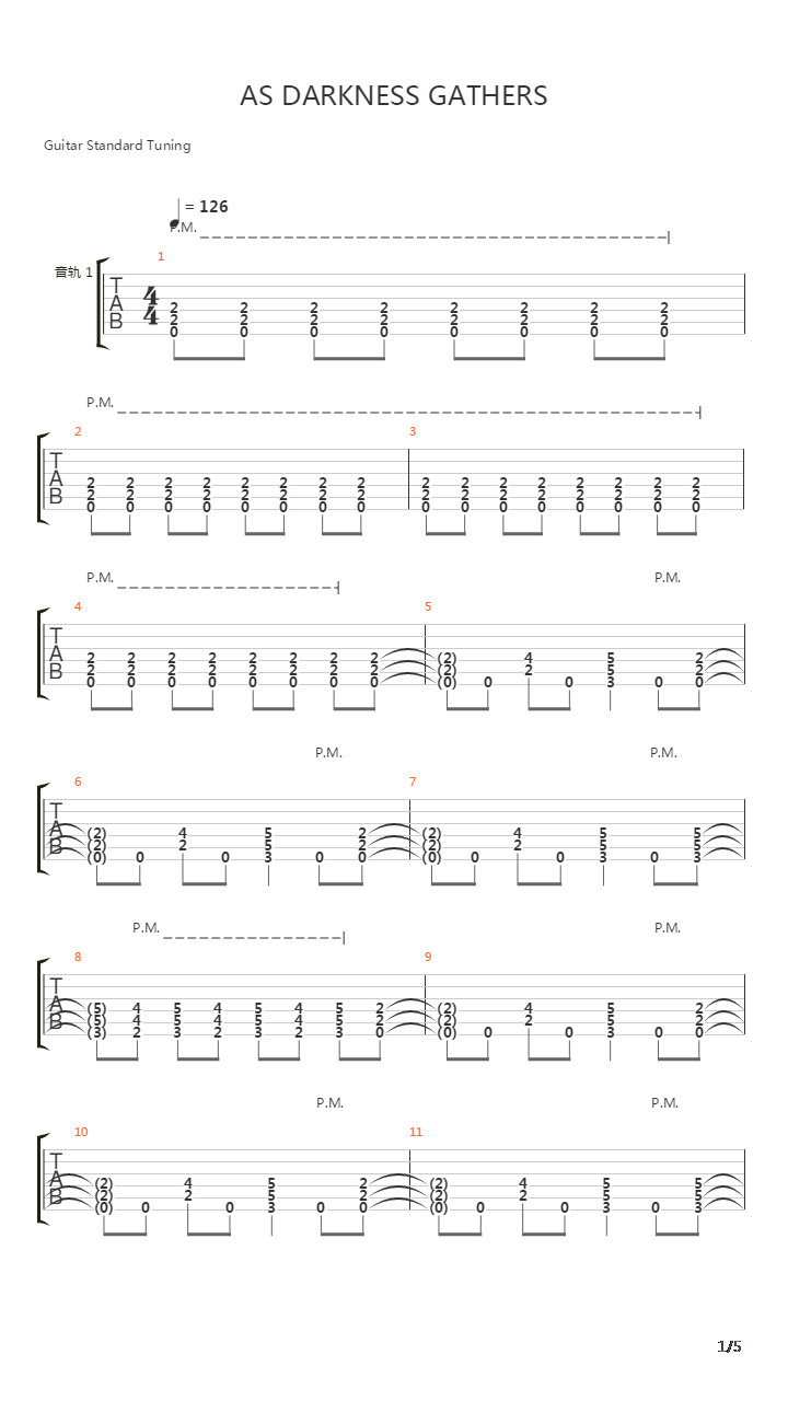 06  AS DARKNESS GATHERS 乔伊重金属节奏吉他谱