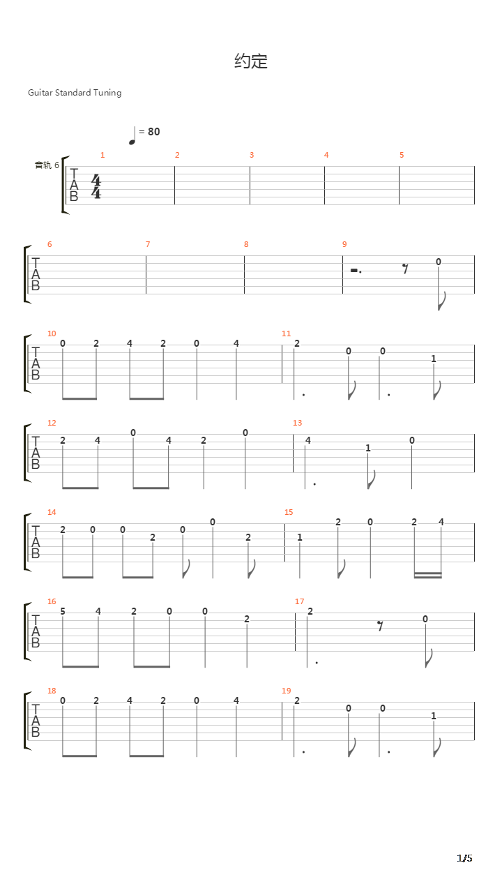 约定（乐队总谱）吉他谱