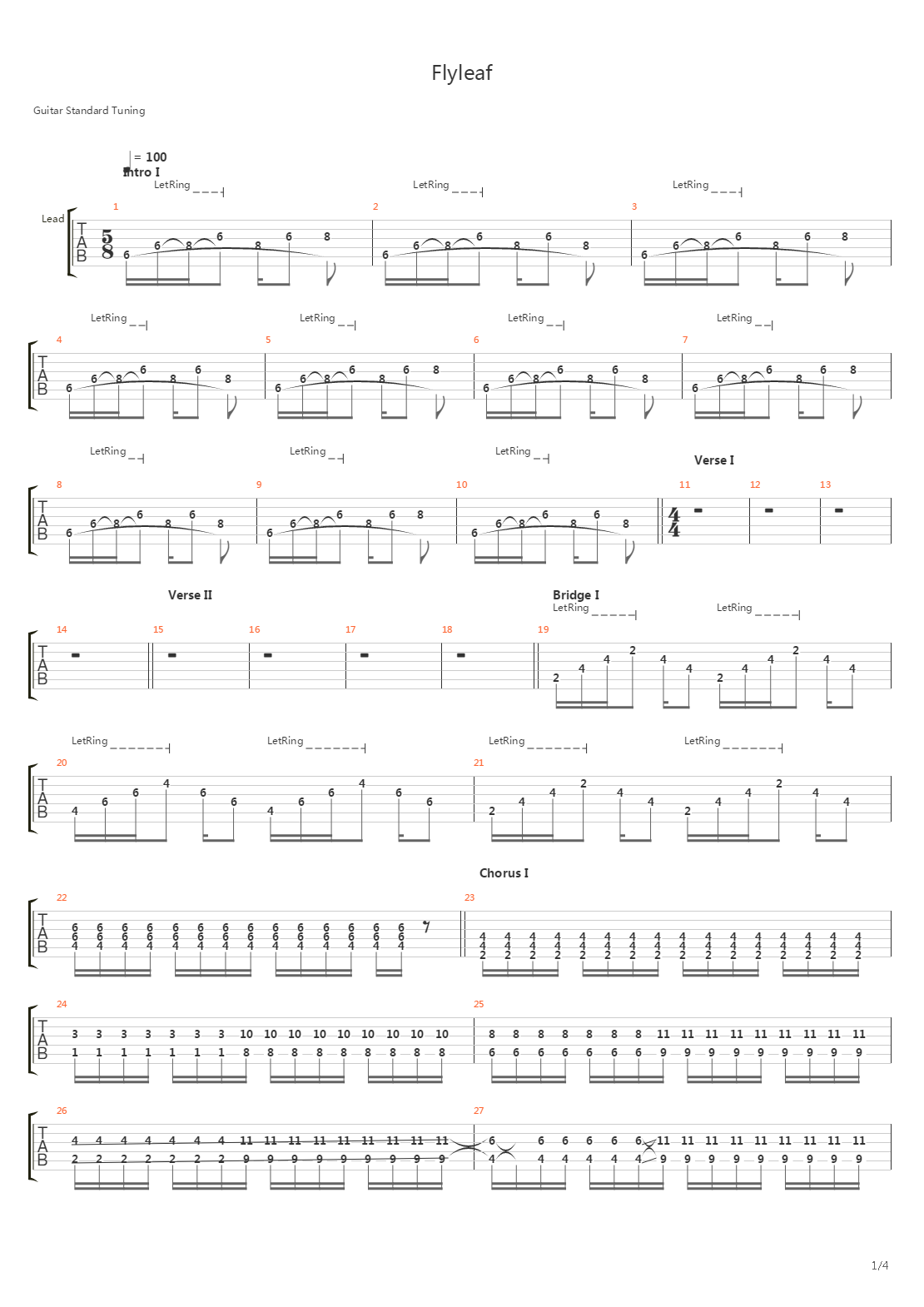 Flyleaf吉他谱
