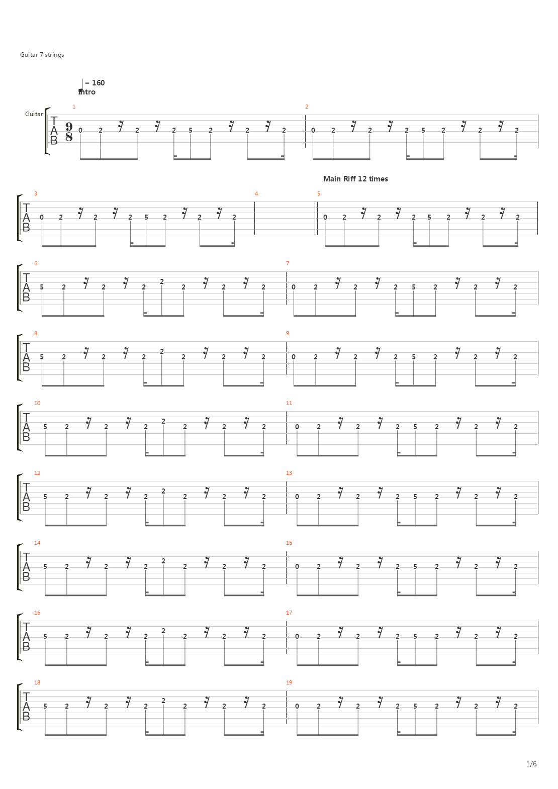 最终幻想7 - Chase Of Highway吉他谱