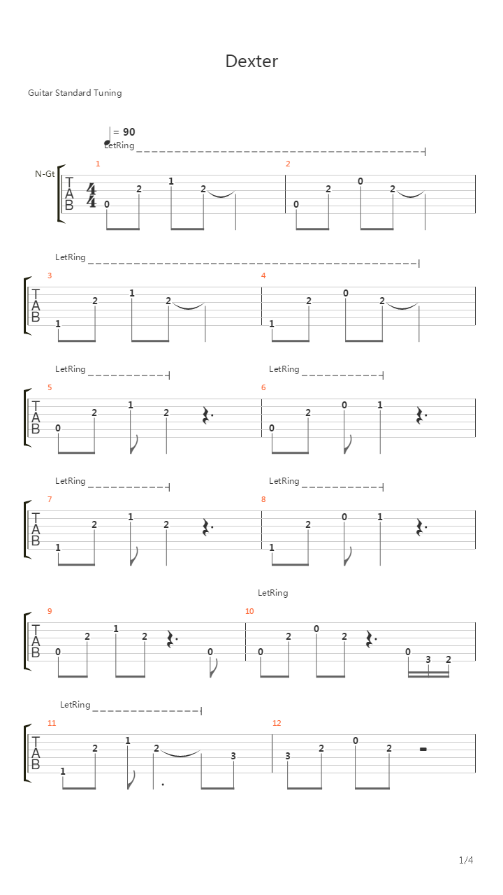 Dexter(嗜血法医) - Blood Theme吉他谱