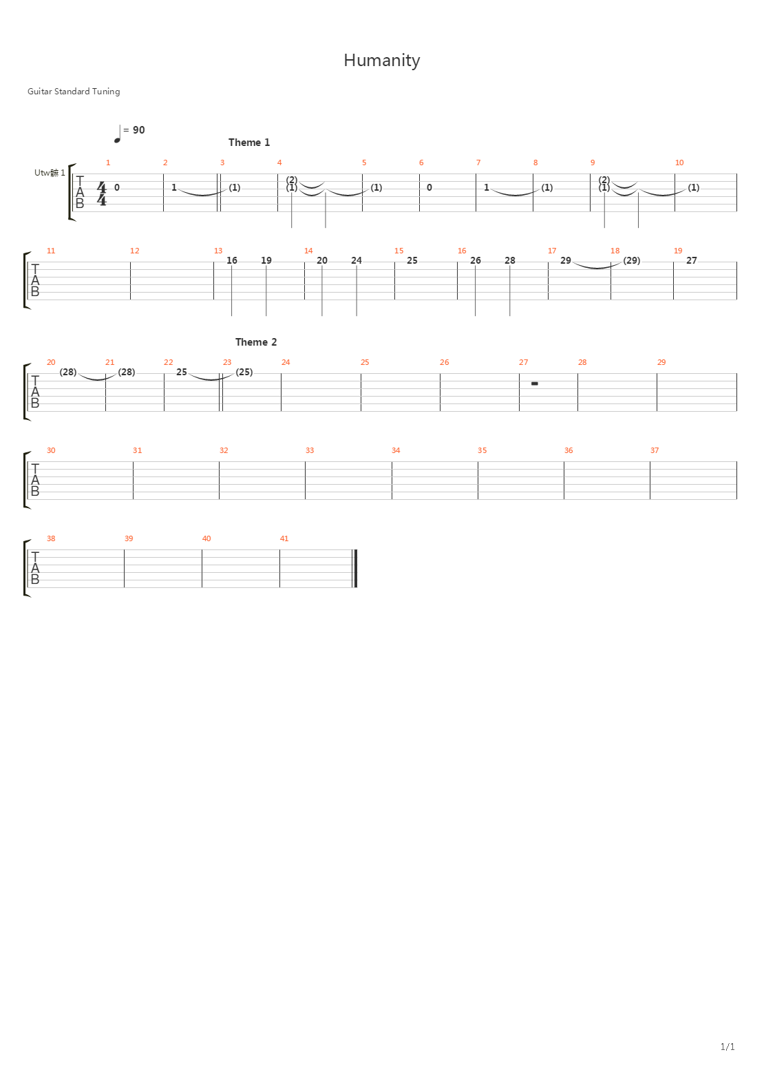The Thing(怪形) - Humanity吉他谱