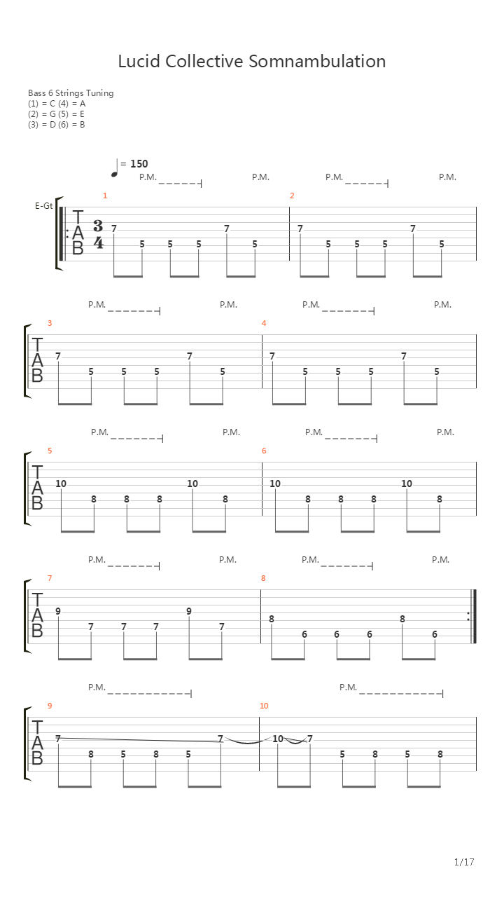 Lucid Collective Somnambulation吉他谱