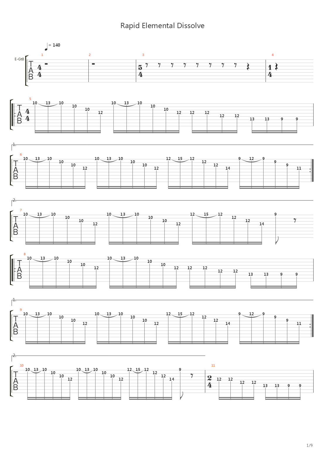 Rapid Elemental Dissolve吉他谱