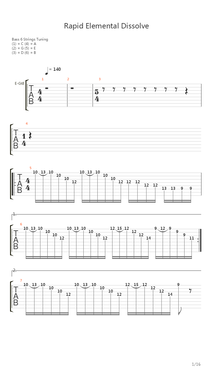 Rapid Elemental Dissolve吉他谱