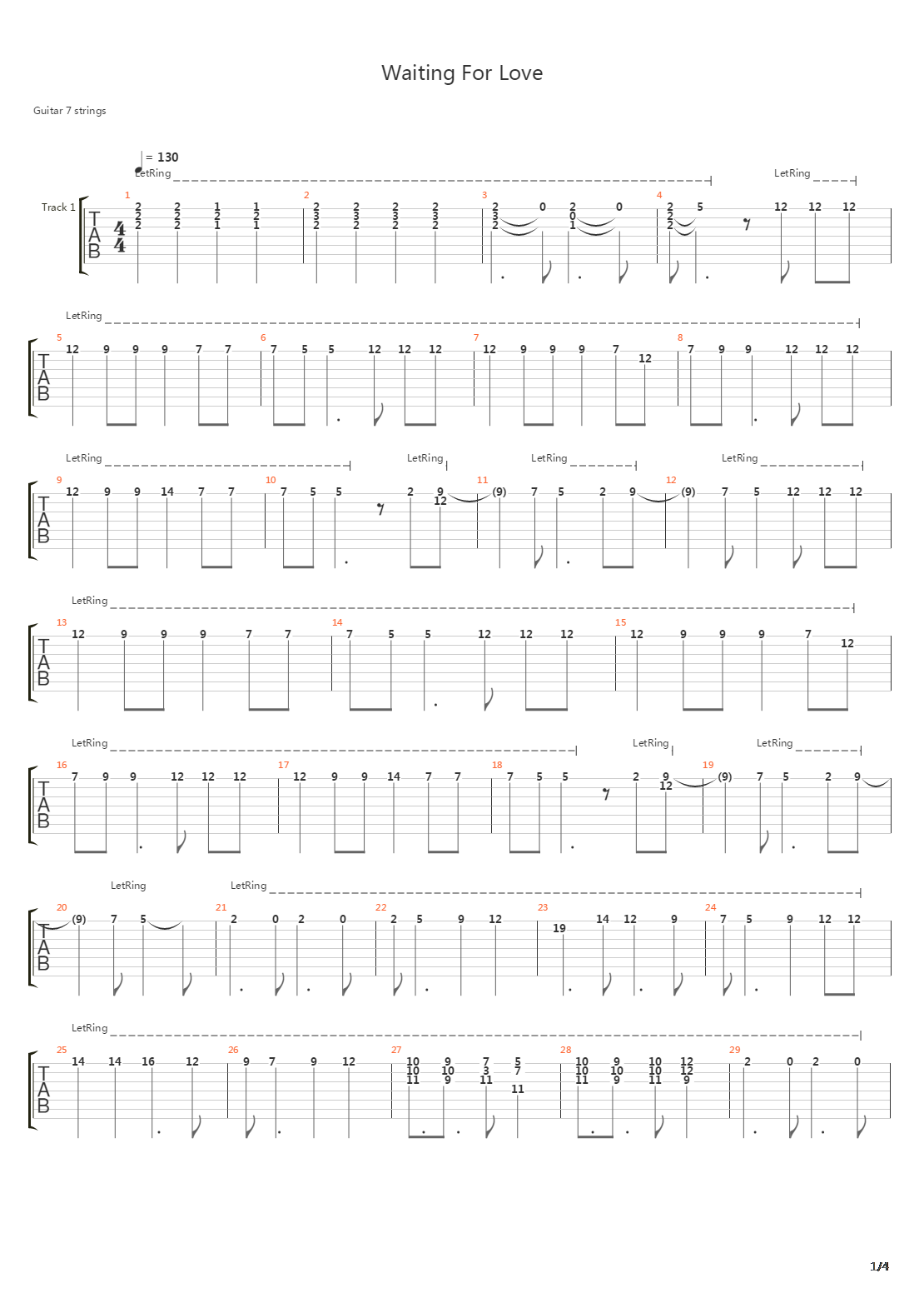 Waiting For Love吉他谱