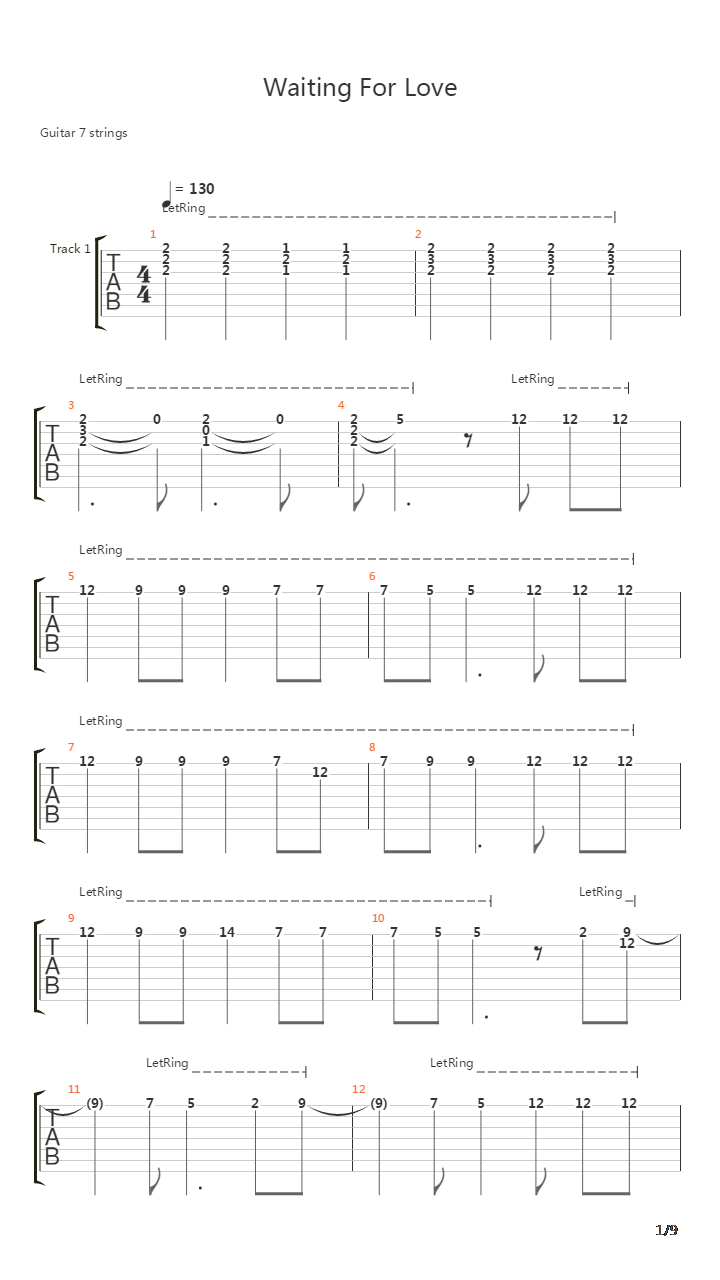 Waiting For Love吉他谱