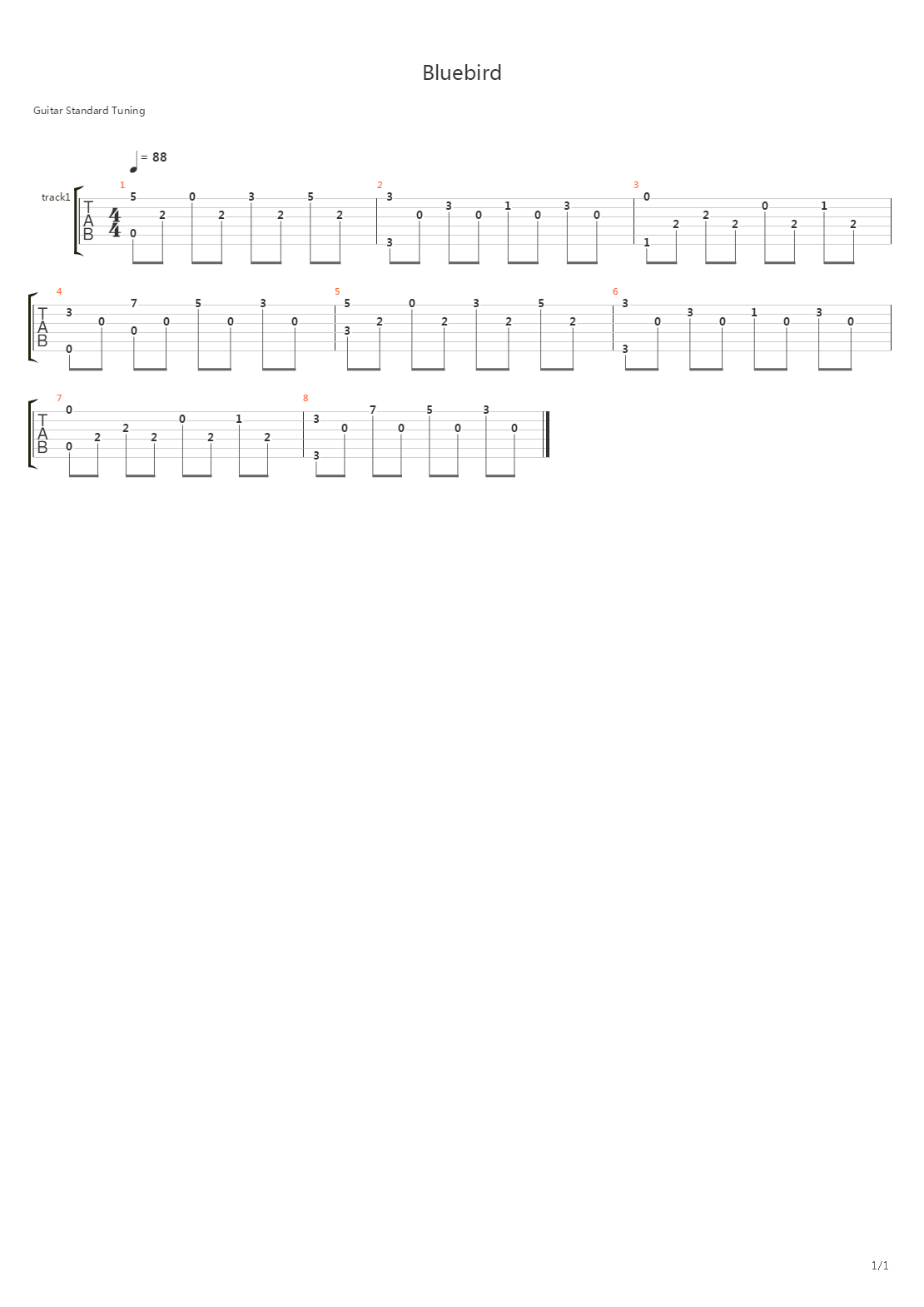 Bluebird吉他谱
