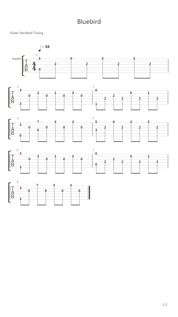 Bluebird吉他谱