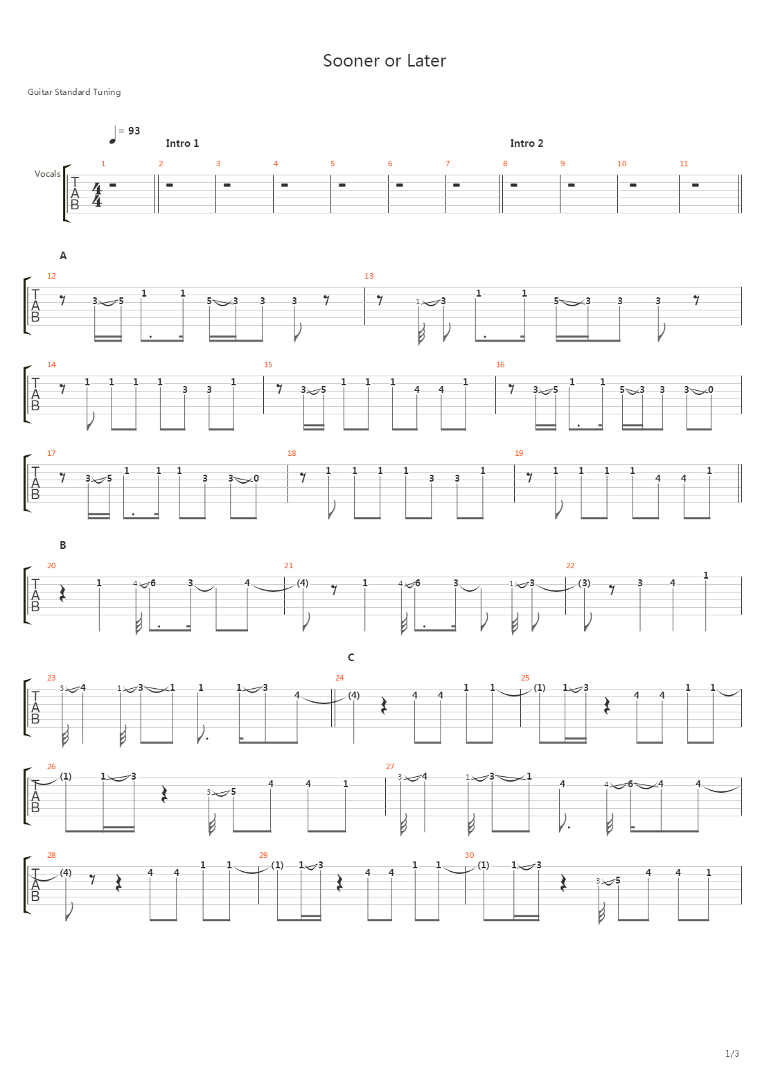 Sooner Or Later吉他谱