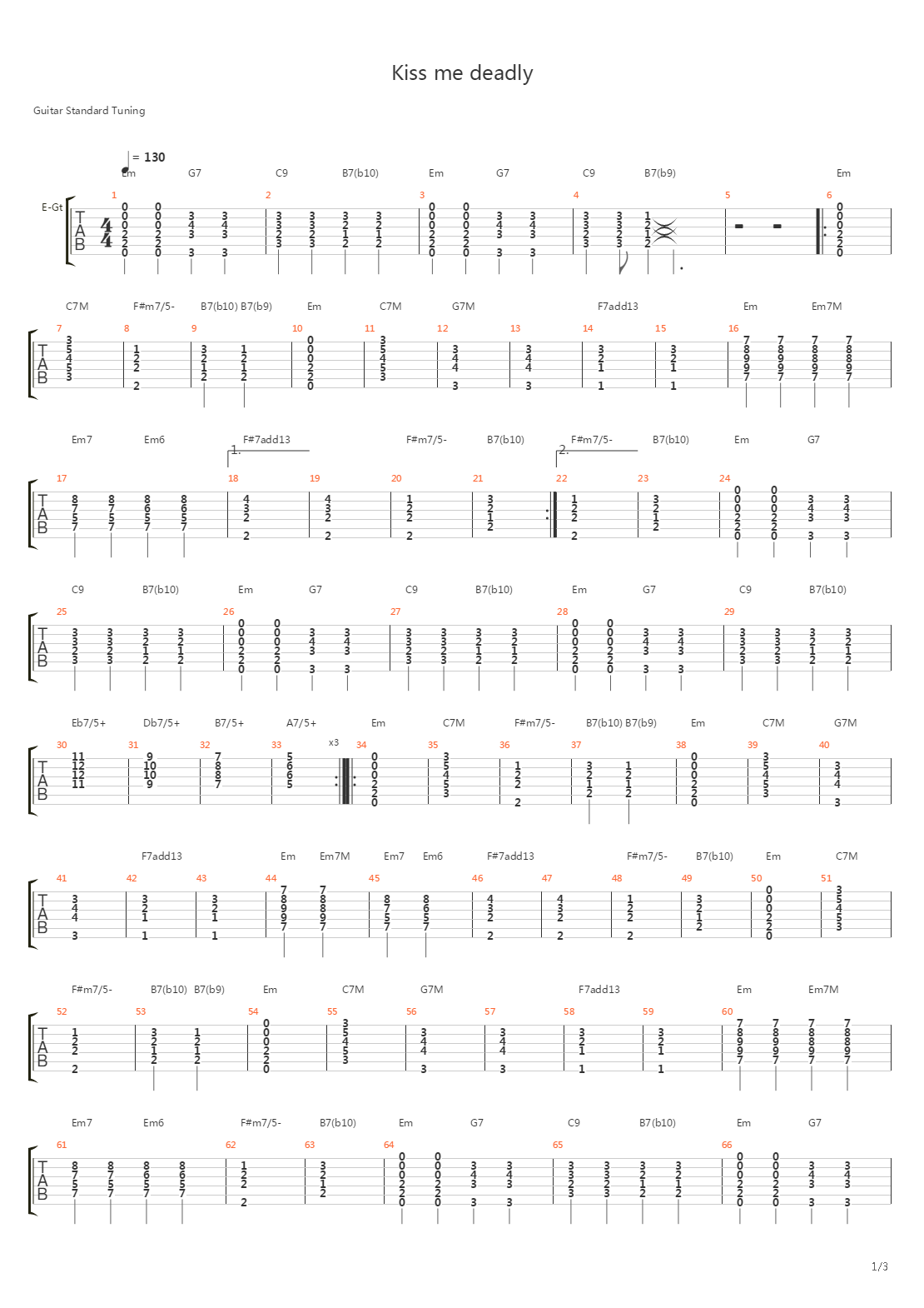 Kiss Me Deadly吉他谱