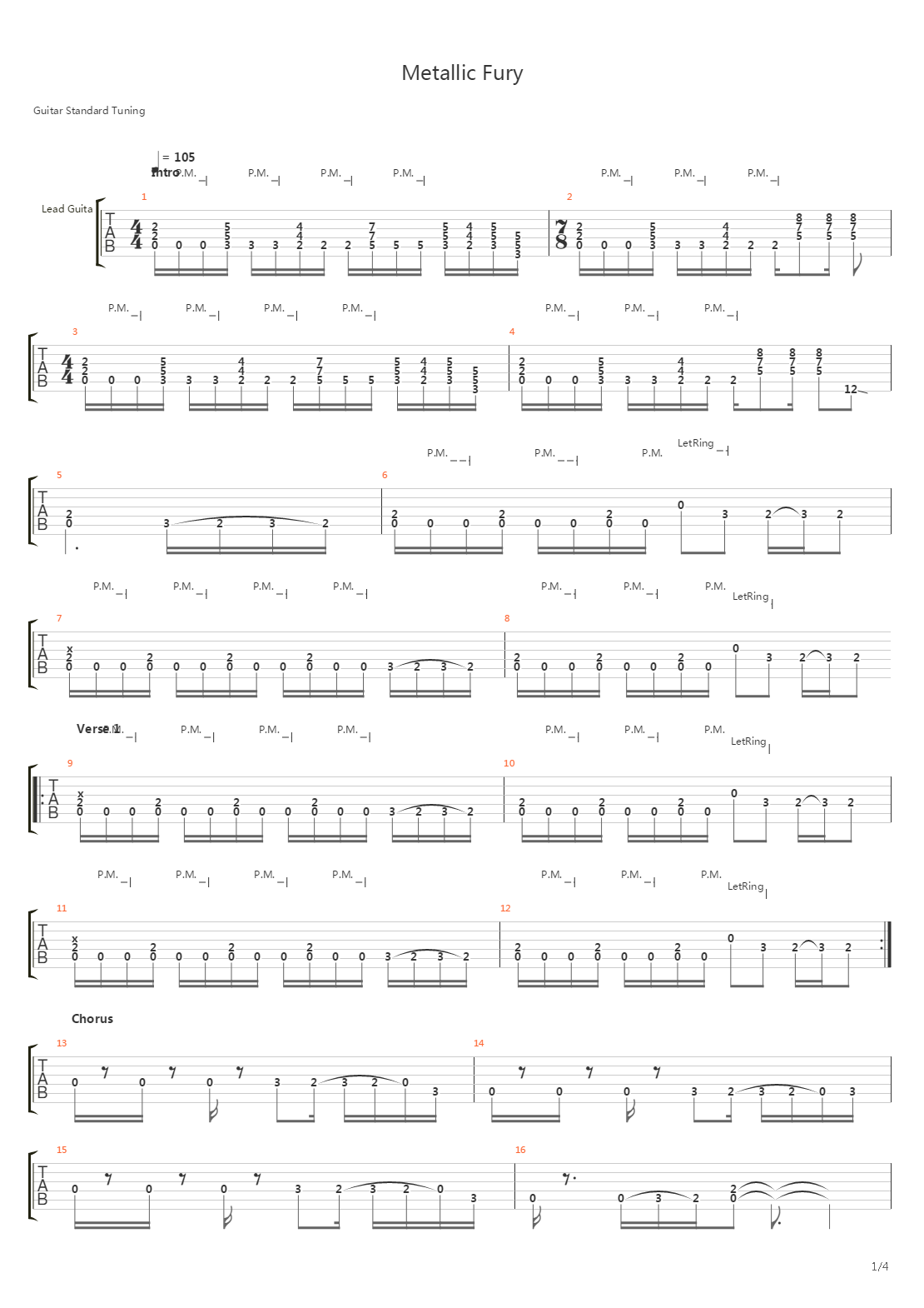 Metallic Fury吉他谱