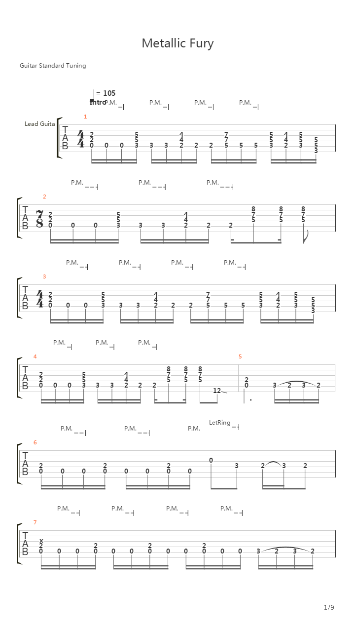 Metallic Fury吉他谱