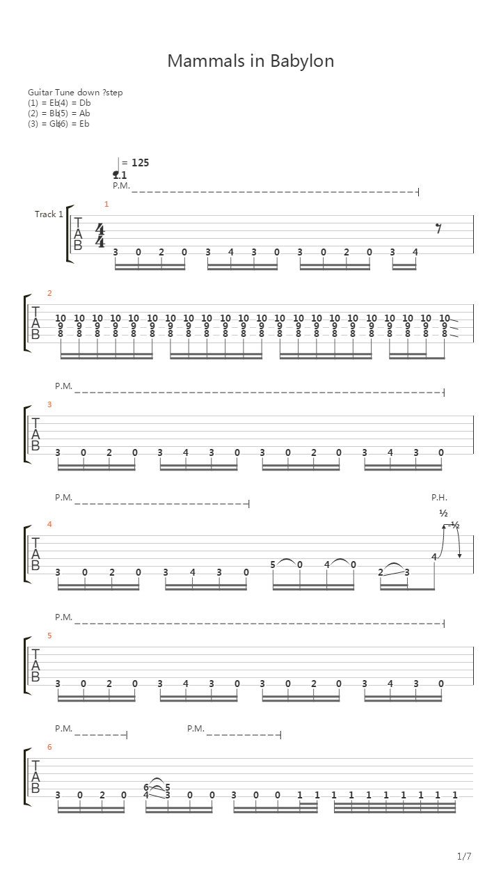 Mammals In Babylon吉他谱