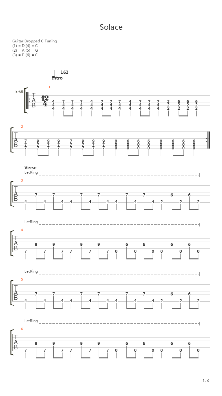 Solace吉他谱