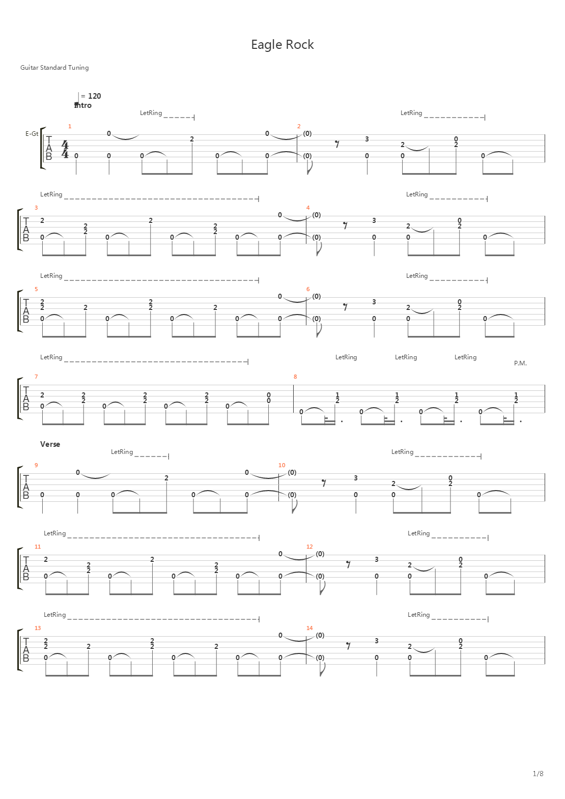 Eagle Rock吉他谱