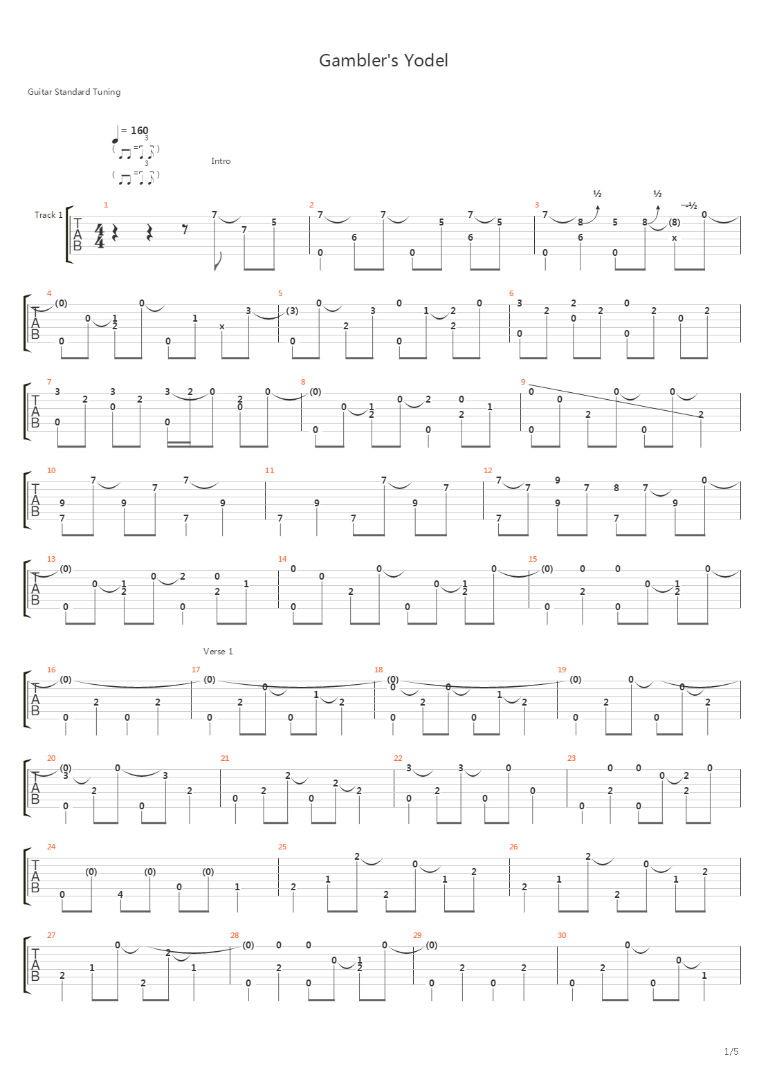 Gamblers Yodel吉他谱