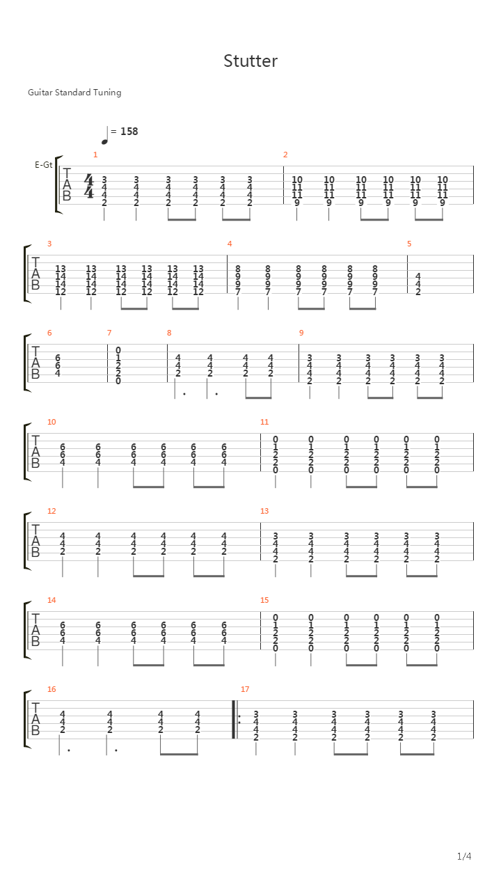 Stutter吉他谱