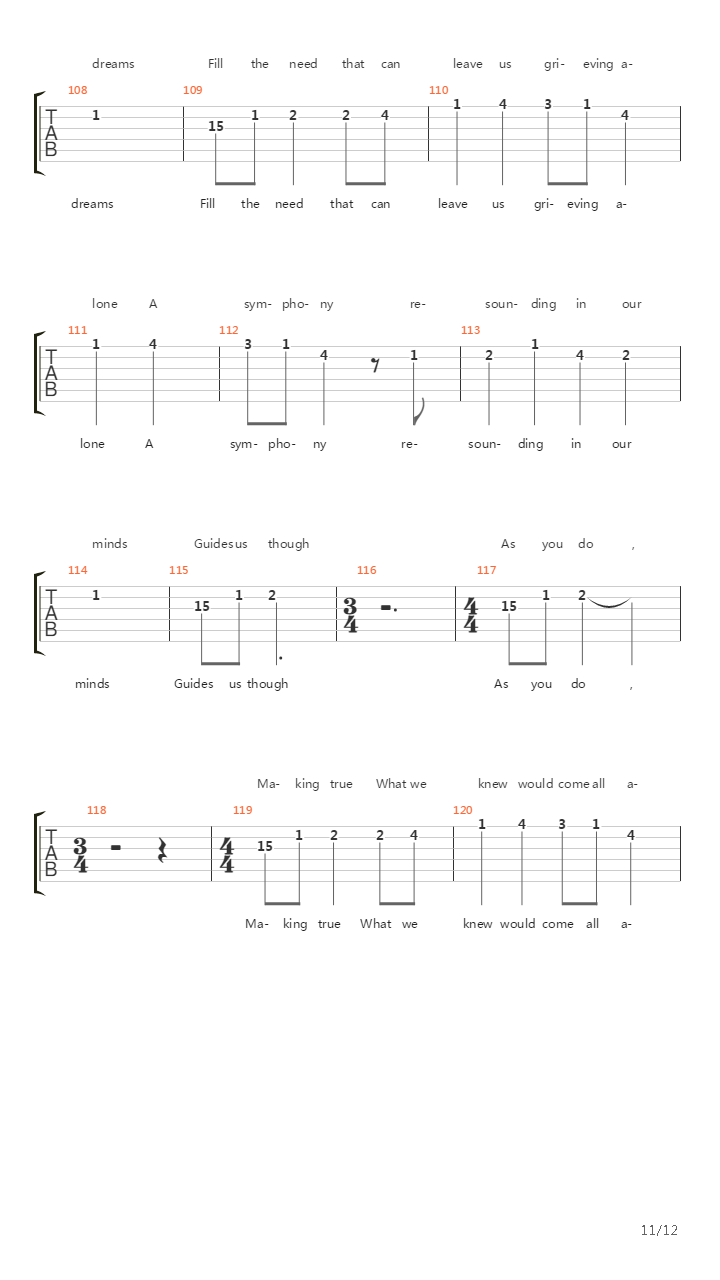 Tides Of Time吉他谱