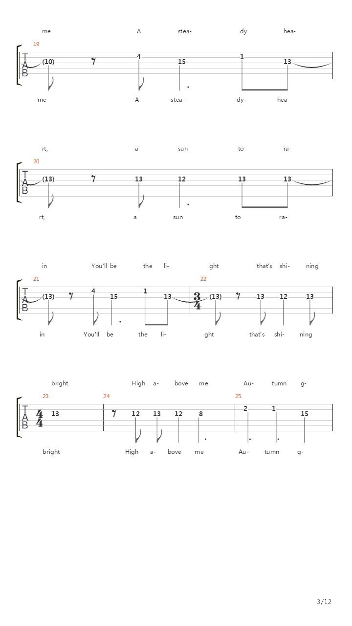 Tides Of Time吉他谱