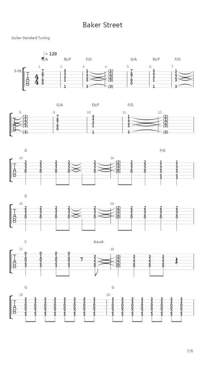 Baker Street吉他谱