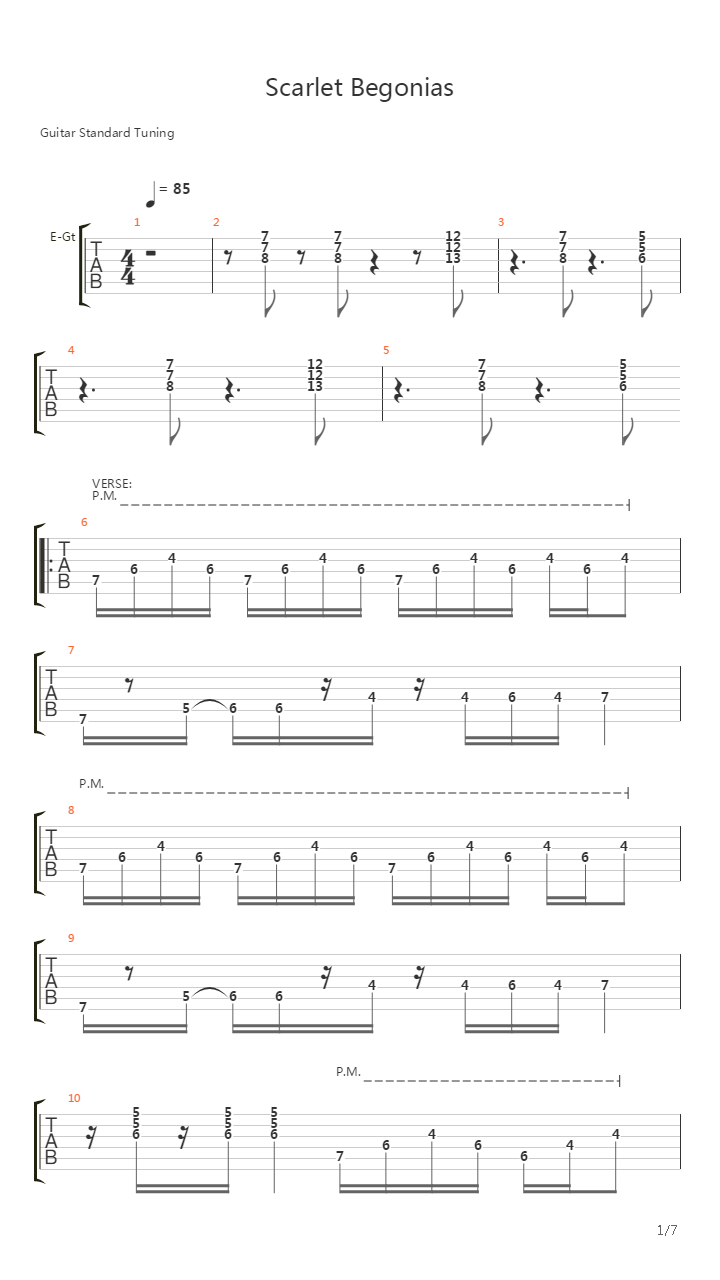 Scarlet Begonias吉他谱