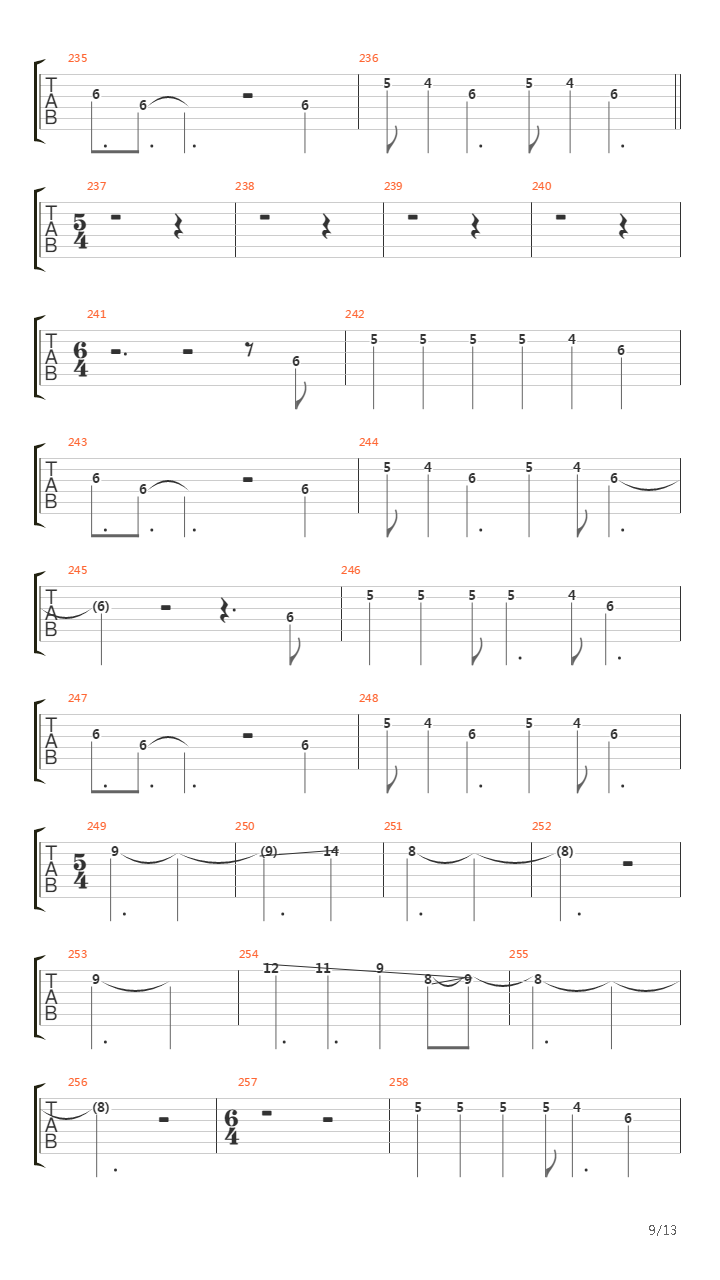 Falling Back To Earth吉他谱