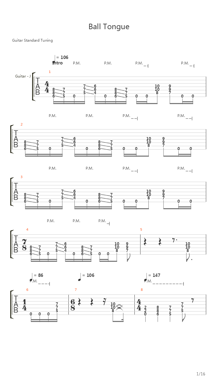 Ball Tongue吉他谱