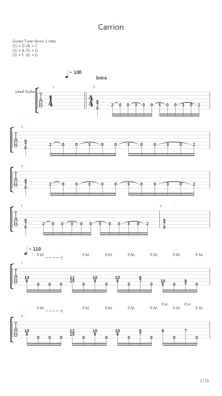 Carrion吉他谱