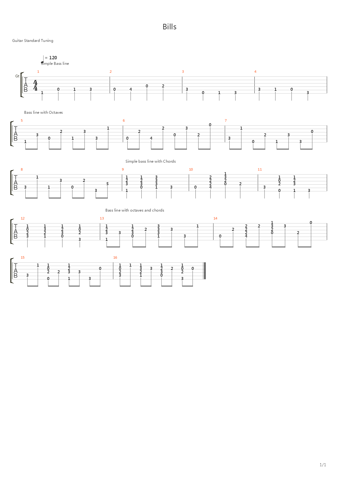 Bills Chorus吉他谱