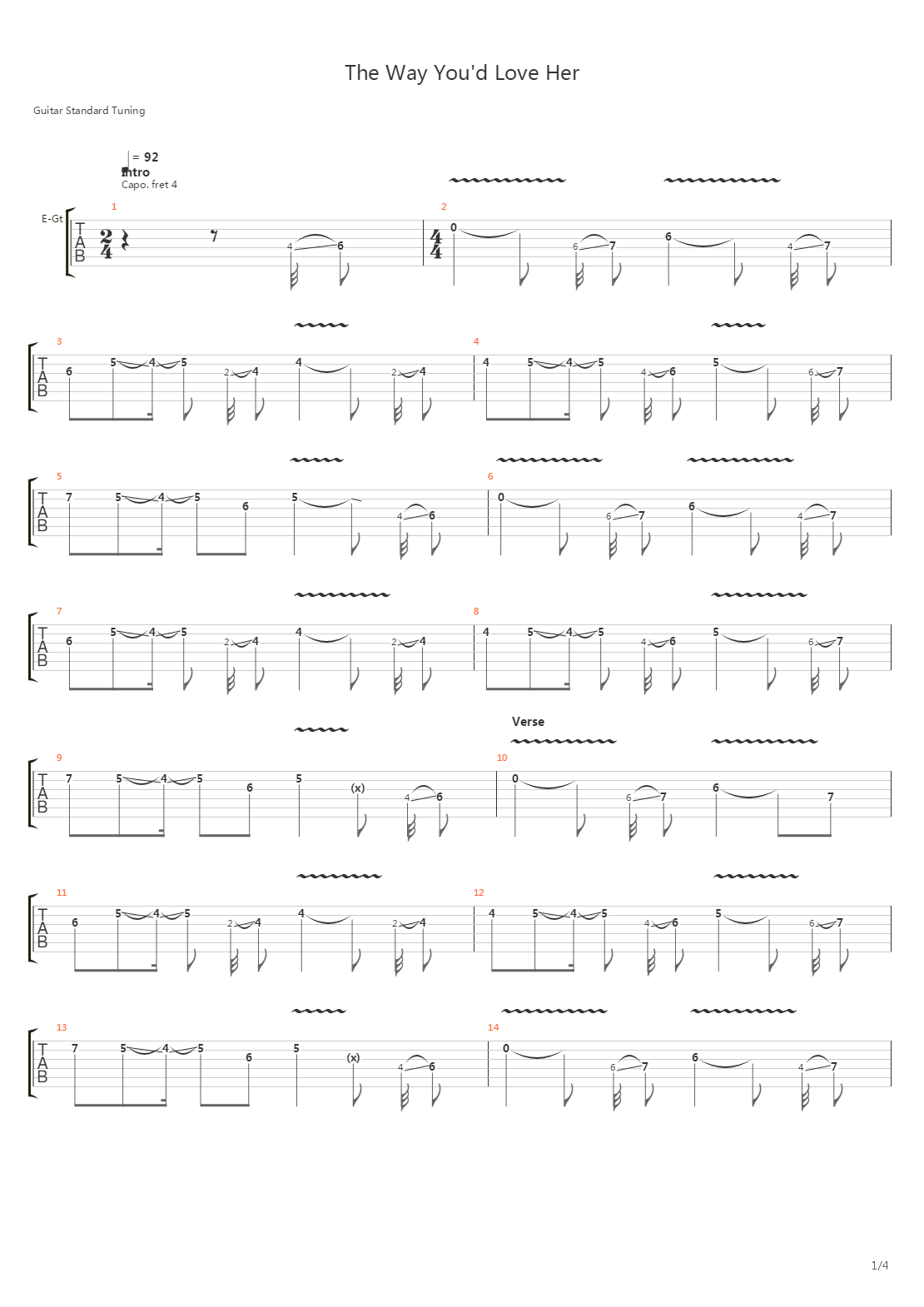 The Way Youd Love Her吉他谱