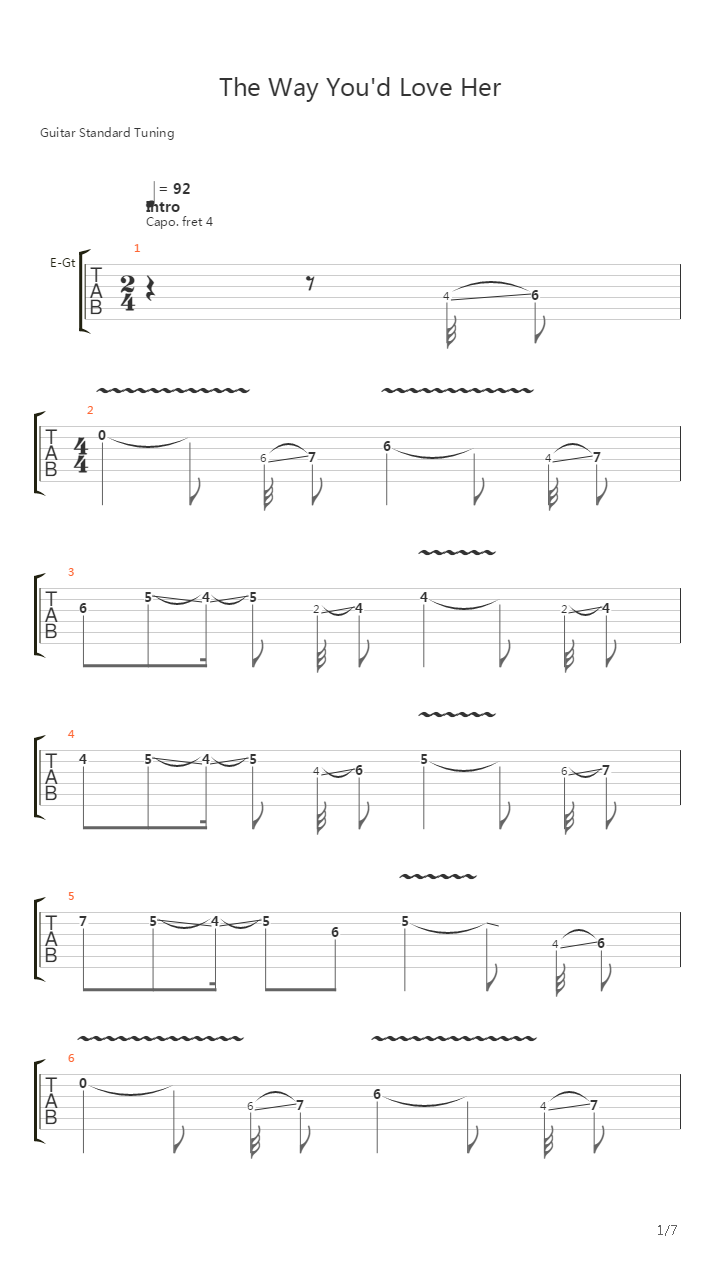 The Way Youd Love Her吉他谱