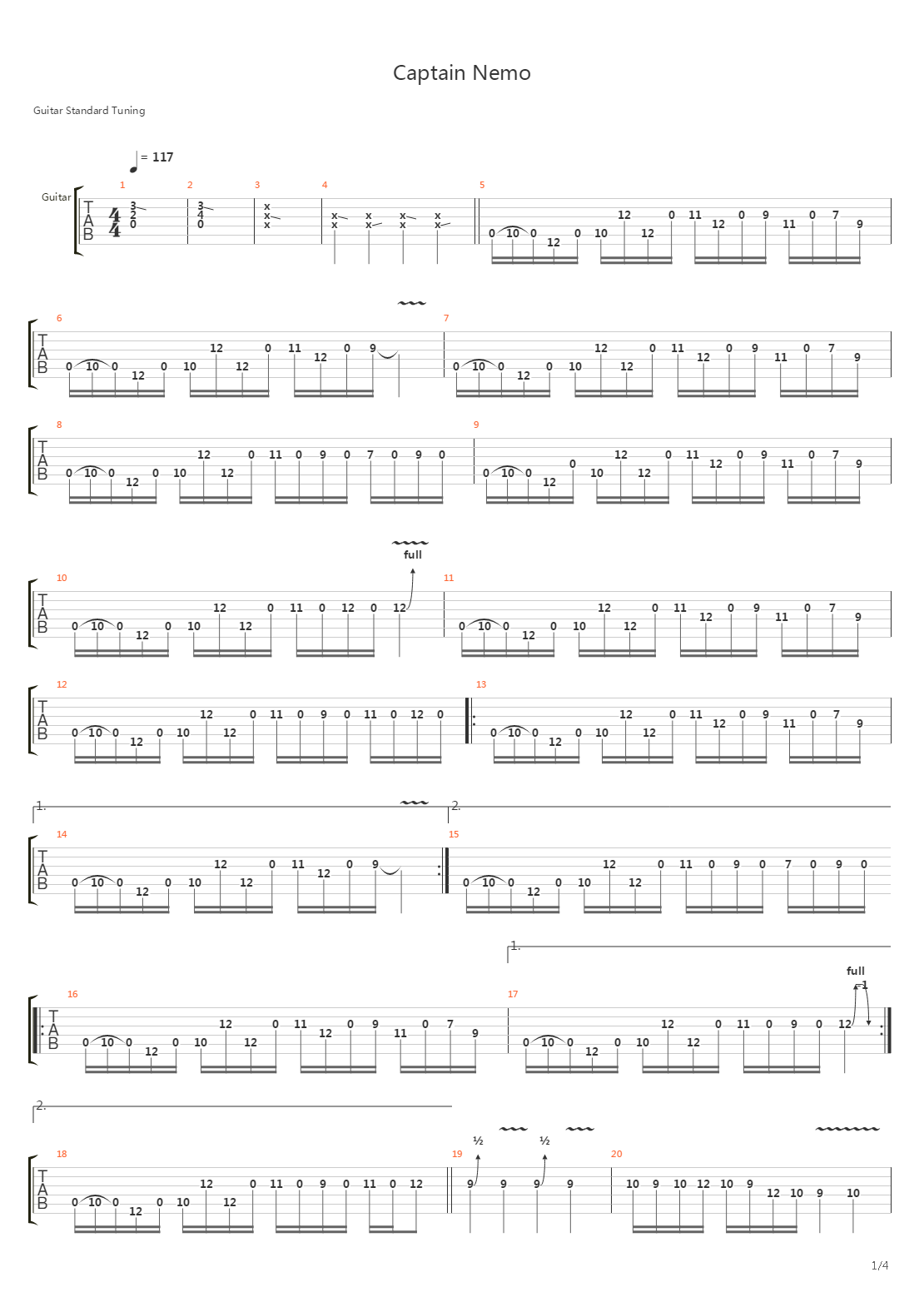 Captain Nemo吉他谱