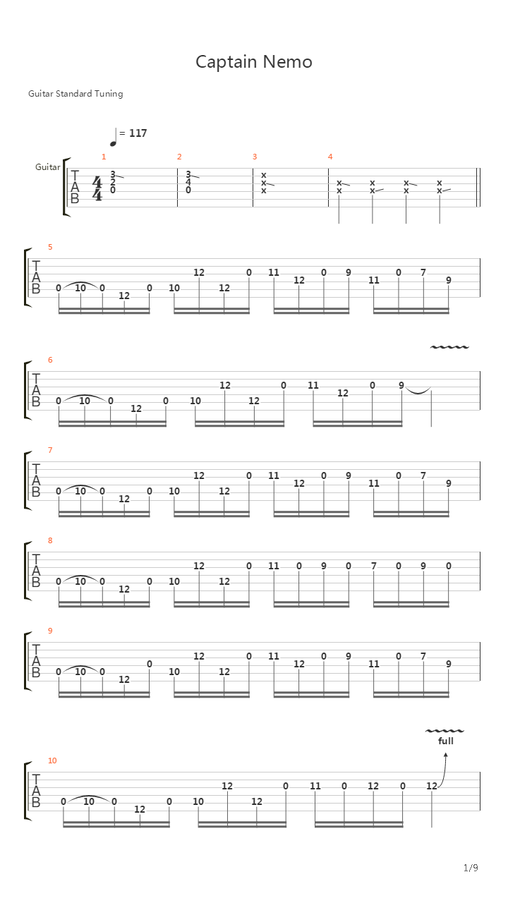 Captain Nemo吉他谱