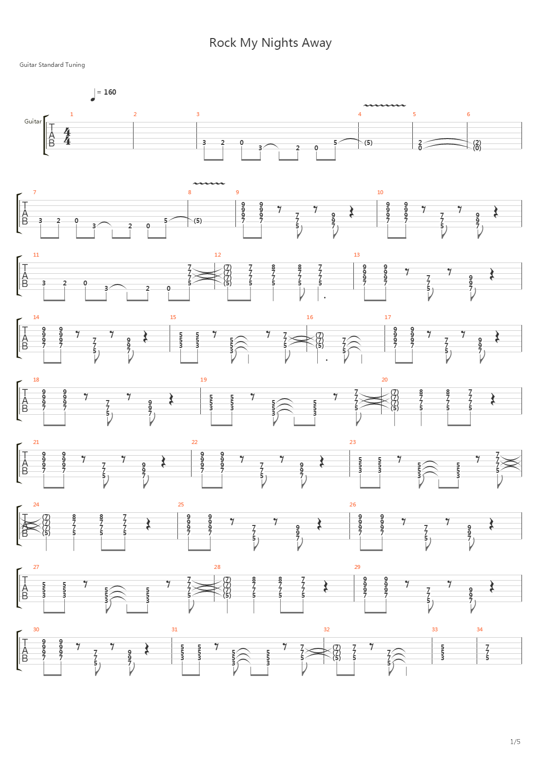 Rock My Nights Away吉他谱