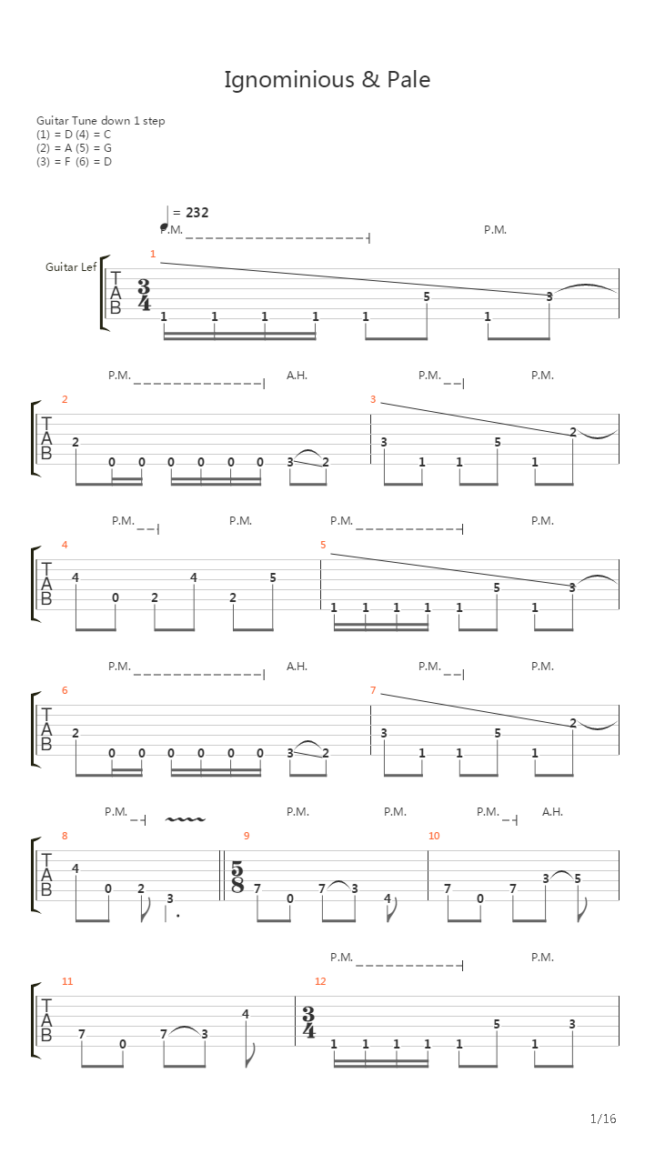 Ignominious Pale吉他谱
