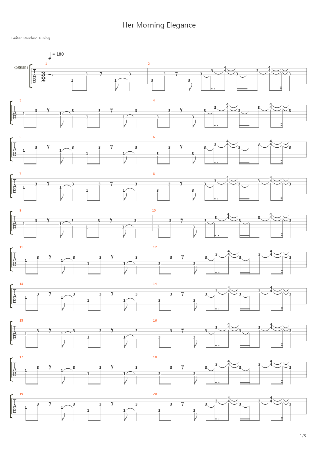 Her Morning Elegance吉他谱