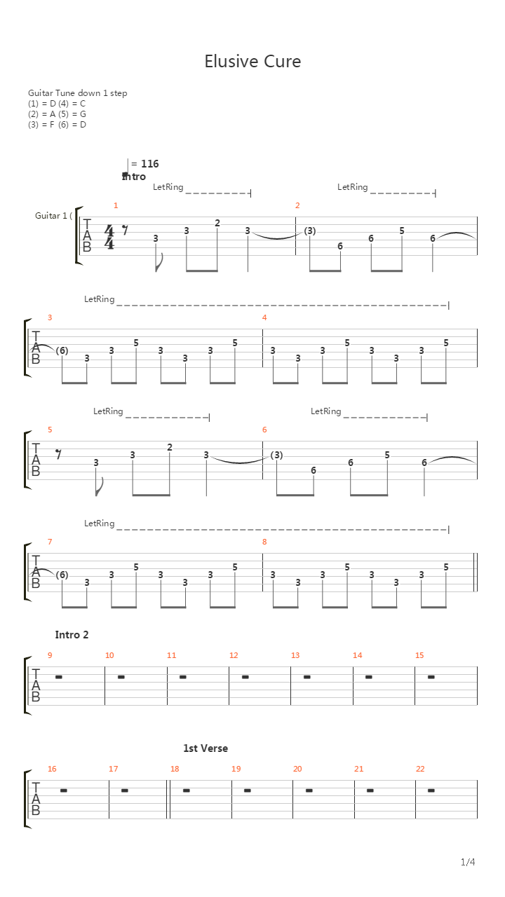 Elusive Cure吉他谱