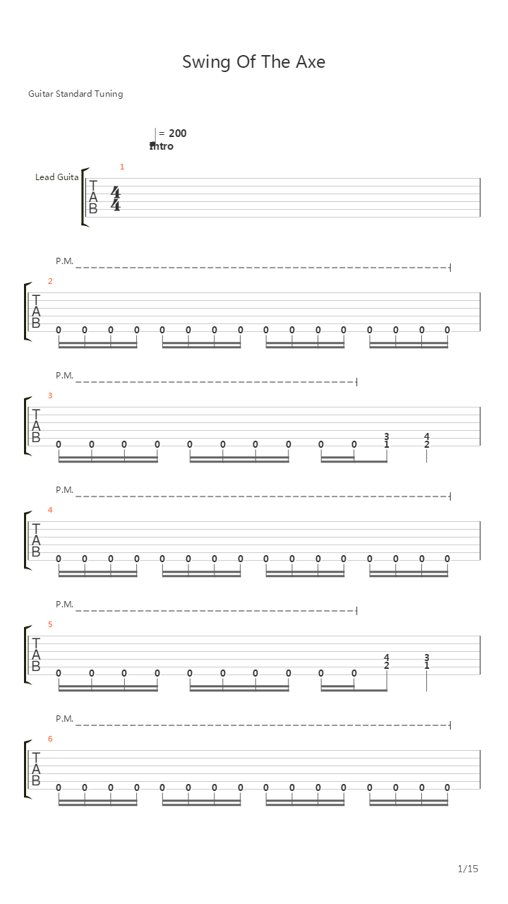 Swing Of The Axe吉他谱