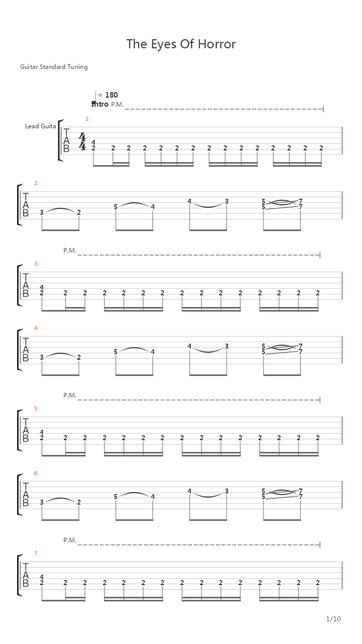 The Eyes Of Horror吉他谱