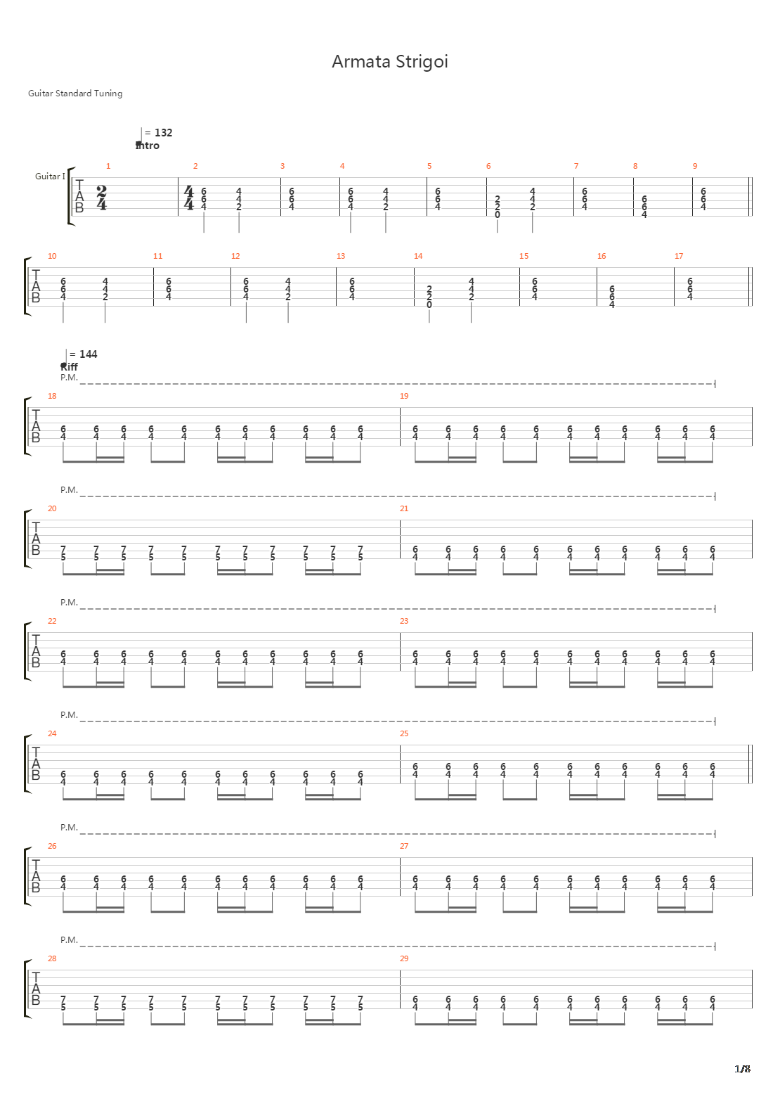 Armata Strigoi吉他谱